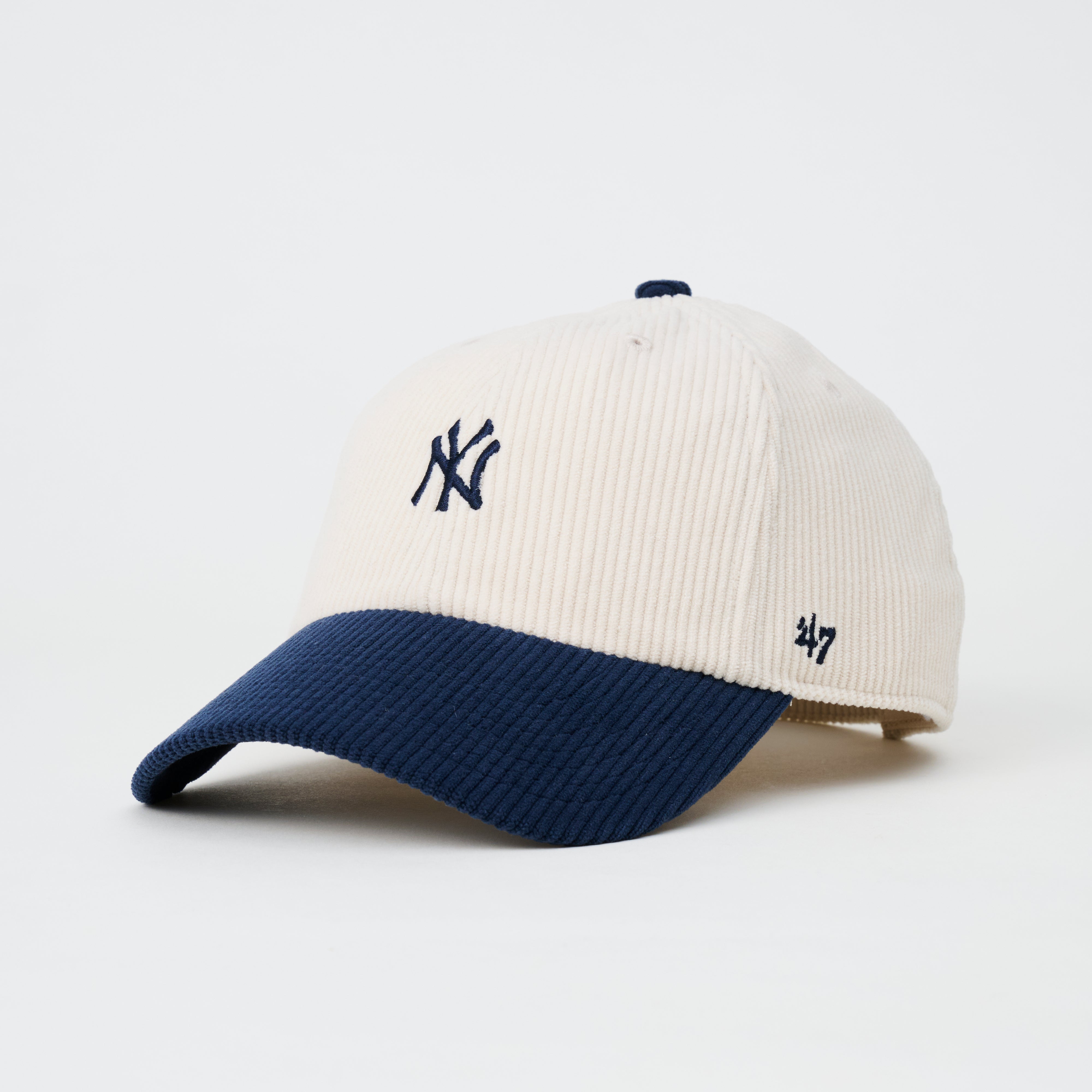 ヤンキース ベースランナー ツートーン コーデュロイ '47 クリーンナップ ナチュラル×ネイビー