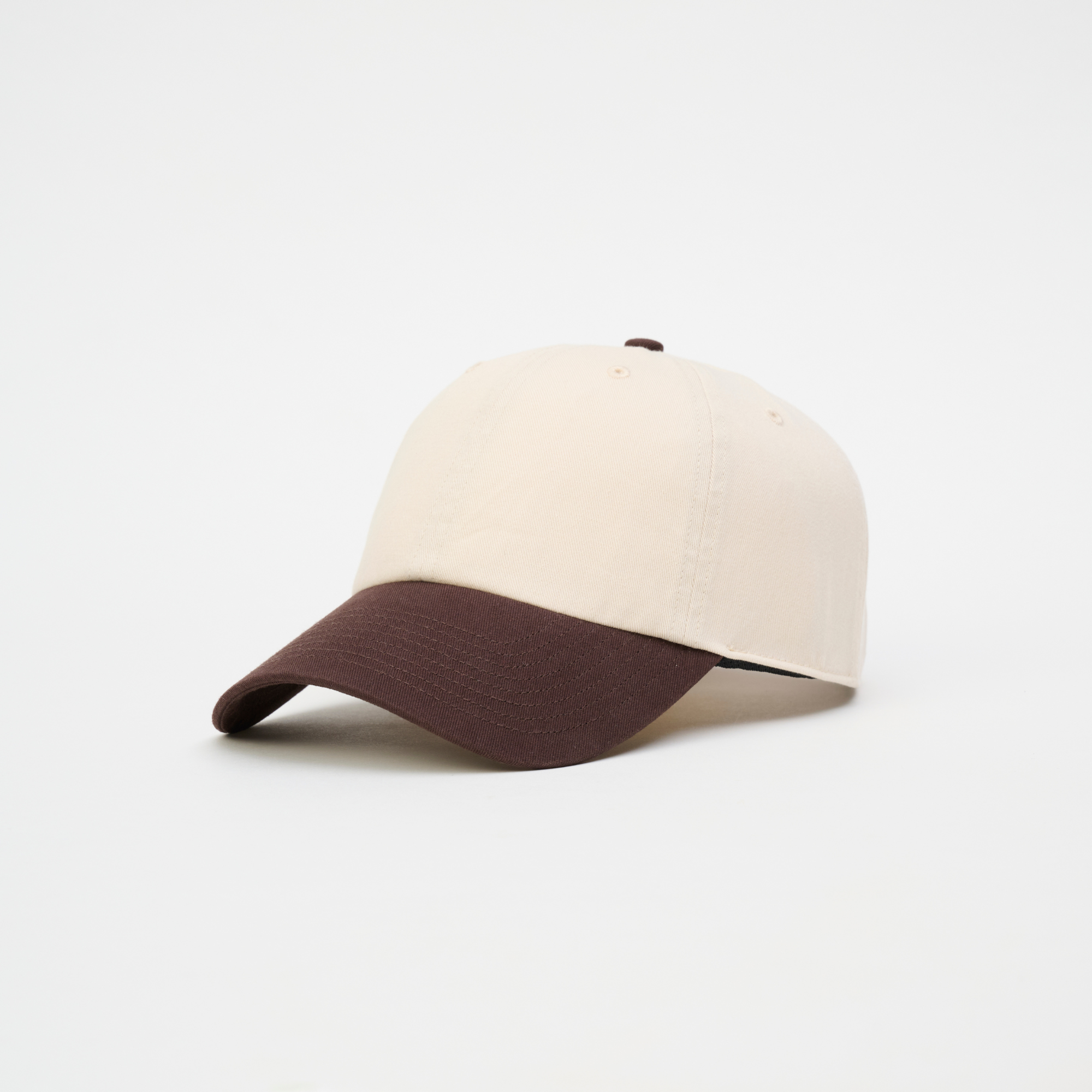 ストーンウォッシュ ツートーン キャップ アイボリー×ブラウン フリー