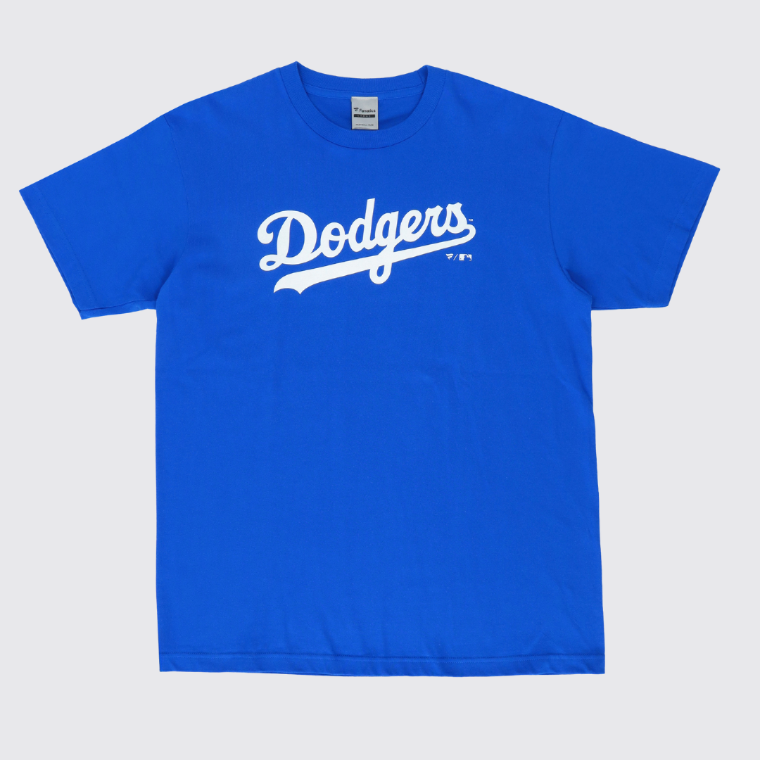 MLB_ドジャース ジャージーロゴ Tシャツ ブルー -M