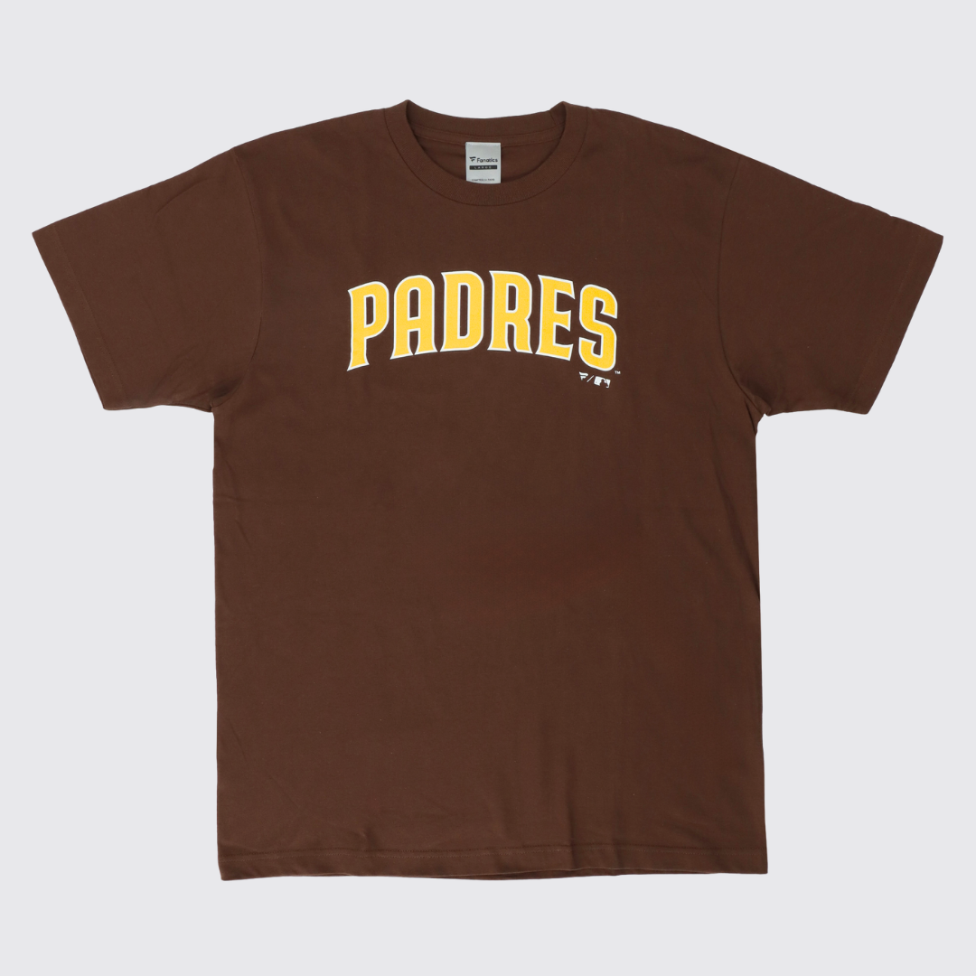MLB_パドレス ジャージーロゴ Tシャツ ブラウン -S