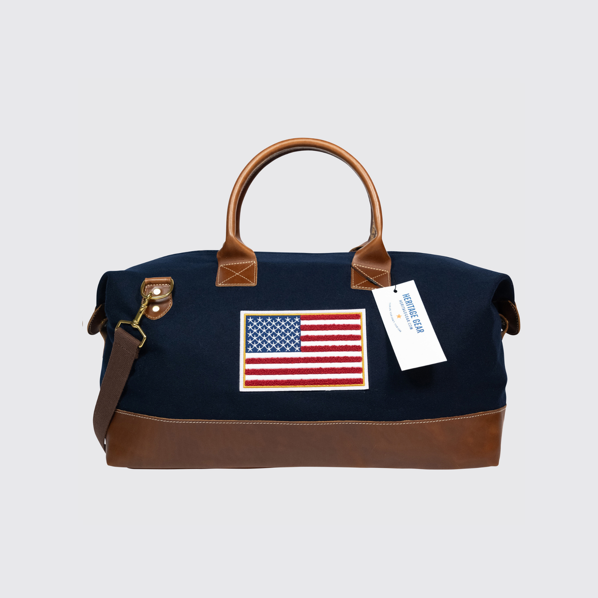 Heritage Gear USフラッグ ウィークエンダー ダッフルバッグ ネイビー