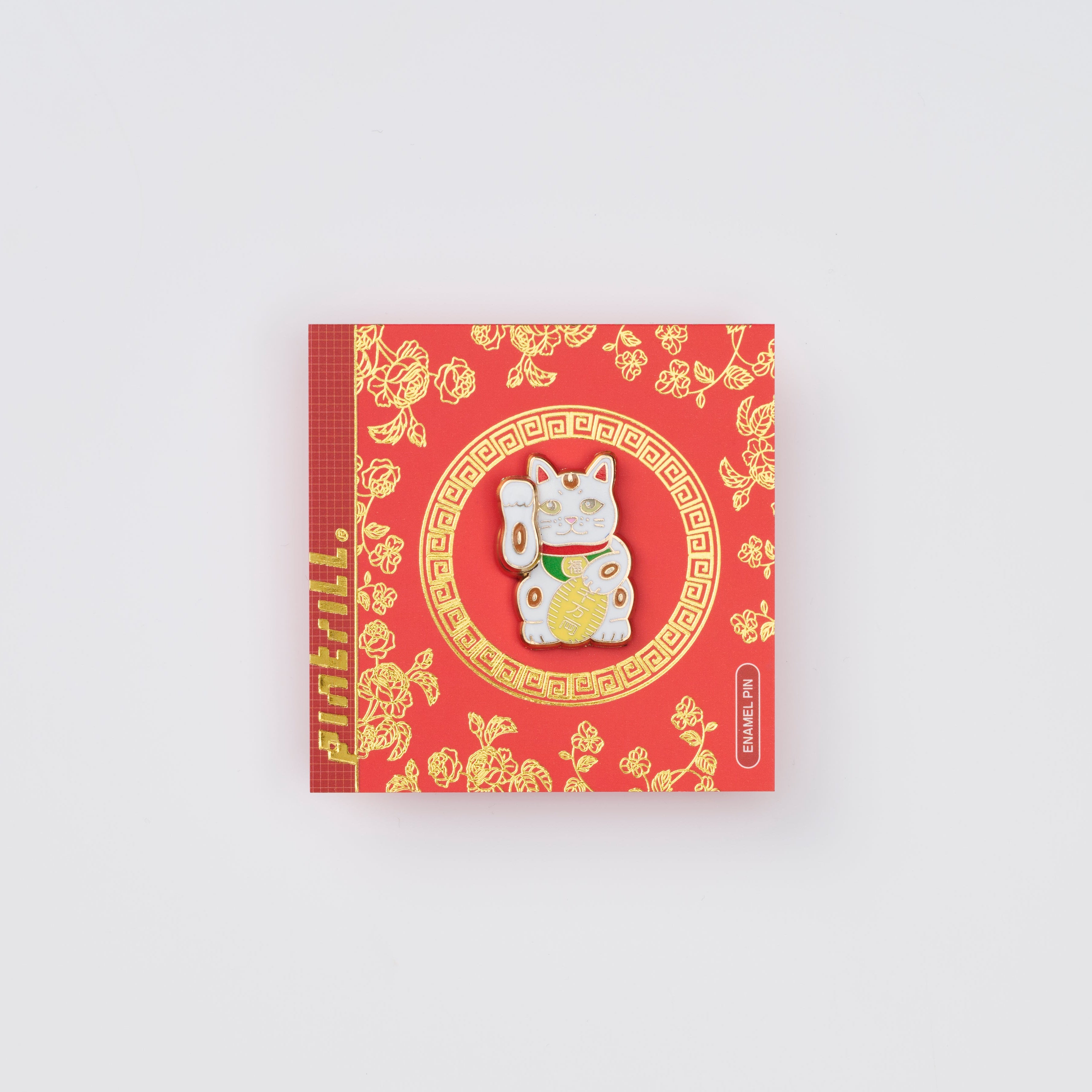 Pin Trill Lucky Cat White