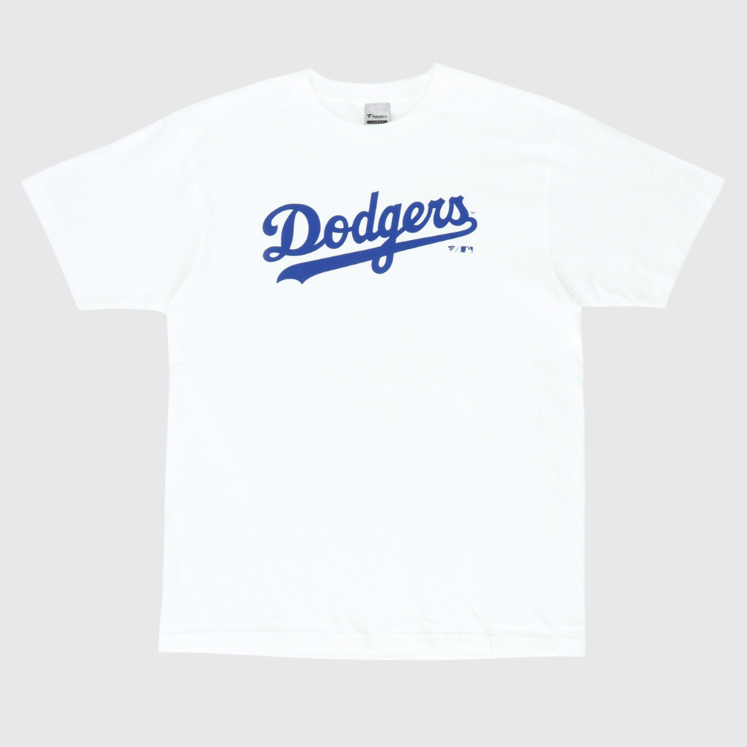 MLB_ドジャース ジャージーロゴ Tシャツ ホワイト -M