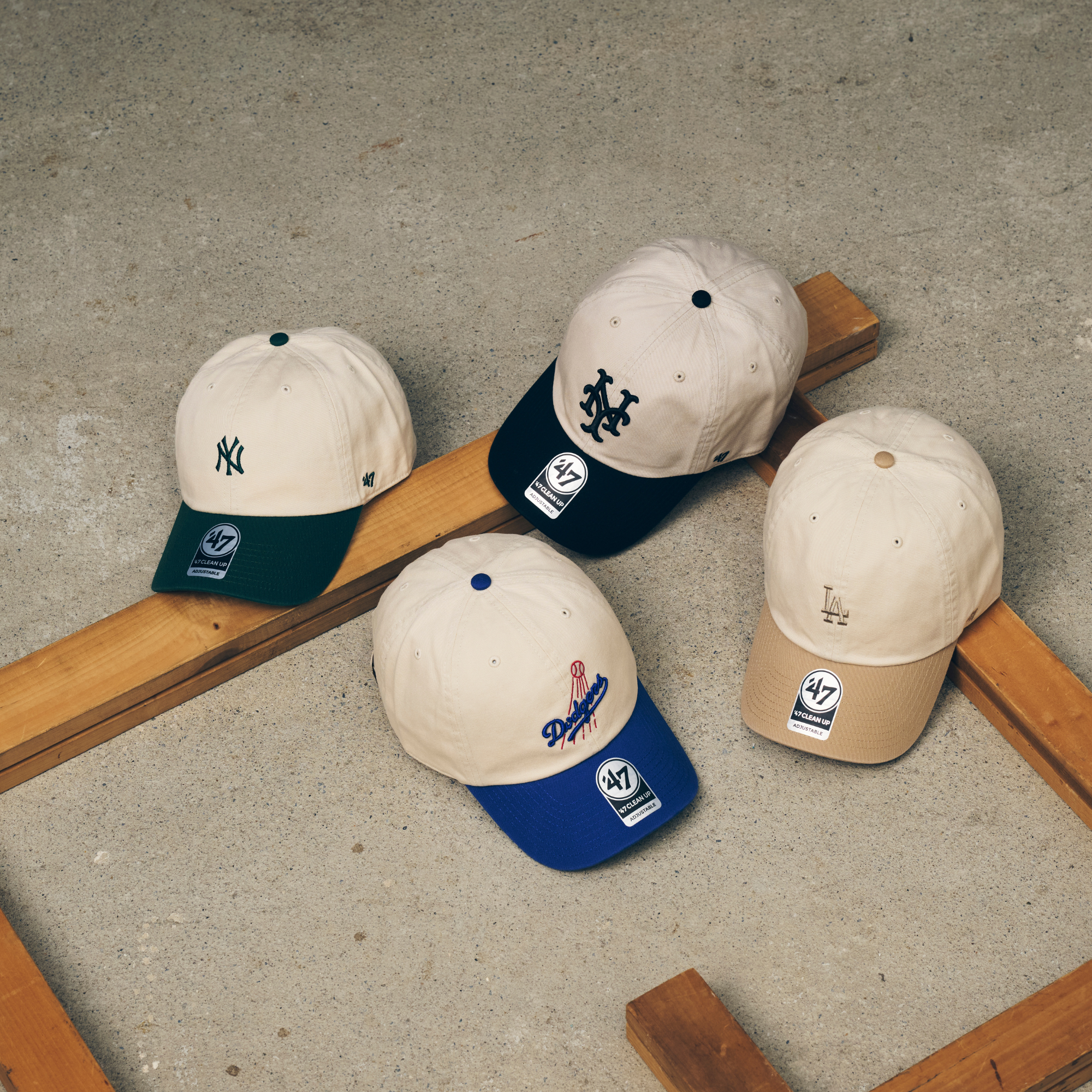 ドジャース ベースランナー ツートーン '47 クリーンナップ ナチュラル×カーキ